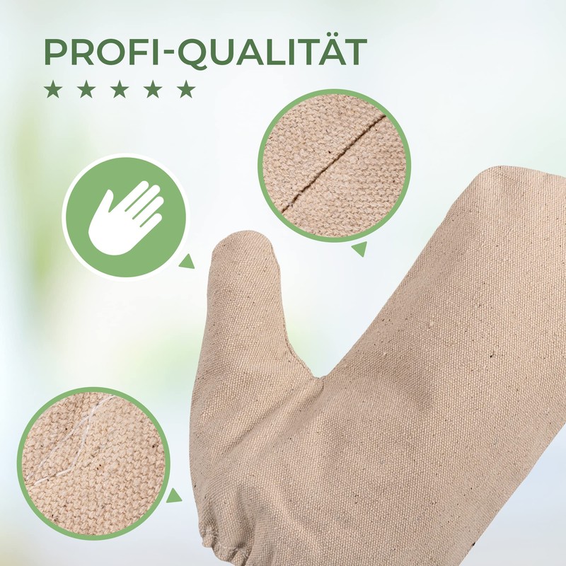 Massage Gloves Made of 100% Linen Cotton [1 Pair] for