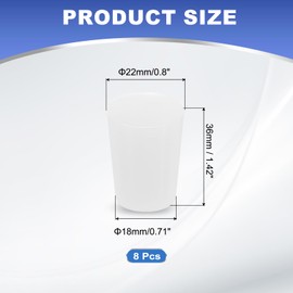 PATIKIL Tapered Shaped Solid Silicon Stopper, 3/4" Tube Rubber Stoppers Lab Plugs for Sealing Copper Pipes Bottles Vials, 8 Pcs