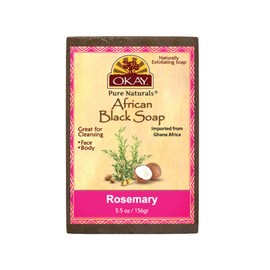 OKAY Pure Naturals African Black Soap Rosemary, 5.5 Ounce, 0.16 kg