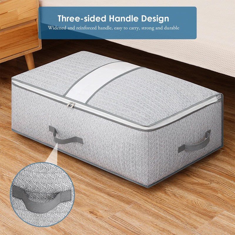 Leavans Underbed Storage Box with Lid, Foldable Clothes Storage Boxes