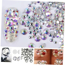 Housoutil 3sets Mixed Flat Back Rhinestones 2.8mm Crystal Round for Nail Art Decor Multicolored Nail Gems and Charms 1440pcs*3