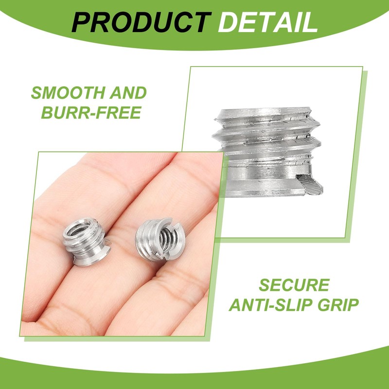 PATIKIL 1/4" Female to 3/8" Male Conversion Screw Adapter Set