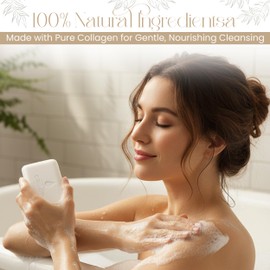 100% Pure Collagen Bar Soap For Men & Women | Natural Hand & Bath, Face & Body Soap Bar, Hydrating Body Soap Bars For Gentle Brightening Collagen Skin Care | Body Wash & Skin Care By Dewy Derma