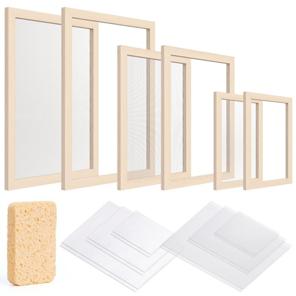 Caydo 3 Pieces Paper Making Frame Kit, Papermaking Mould and