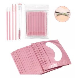 Mouyic 50 Parches Para Extensiones + 100 Microbrush Y Kit Cepillos