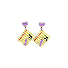 Cute Pencil Books Drawing Board Ruler Dangle Drop Earrings Teacher Student Earrings Teachers' Day Gifts Graduation Back to School Jewelry, Zinc, No Gemstone