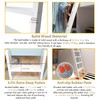 50" 55" 60" White Wood Bunk Bed Ladder, Lofted/Dorm/RV Bed