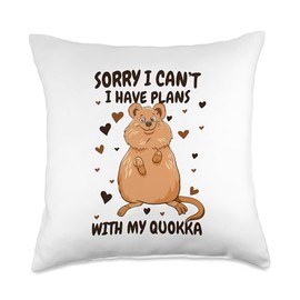 Cute Quokka Island Plush Stuffed Toy Costume Gifts I Have Plans Setonix Brachyurus Rodent Quokka Throw Pillow, 18x18, Multicolor