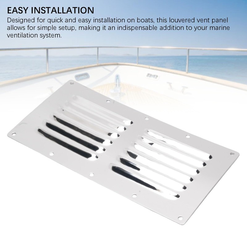 Generic Stainless Steel Air Vent Panel, 2Pcs Boat Rectangular Ventilation