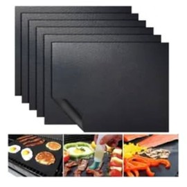 NDS- BBQ Grill Mats, Pack of 5 Universal Oven Liners for Bottom of Fan Assisted Ovens - Teflon, Reusable, Washable, Non Stick for Charcoal or Gas Grills