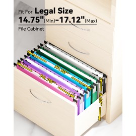 Ansook Plastic Legal Size Hanging File Folders,12 Pack Reinforced Expanding Hanging Folders,Heavy Duty 1” Expansion,Filing Cabinet Folders,Insertable Tabs,Color Coded File Organization,Assorted Color