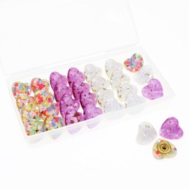 BITEYI Heart Sequin Push pins,30 Pcs Cute Heart Amber Thumbtacks Decorative Pushpin for Photos Wall Maps Bulletin Board Cork Boards (Mixed Color)