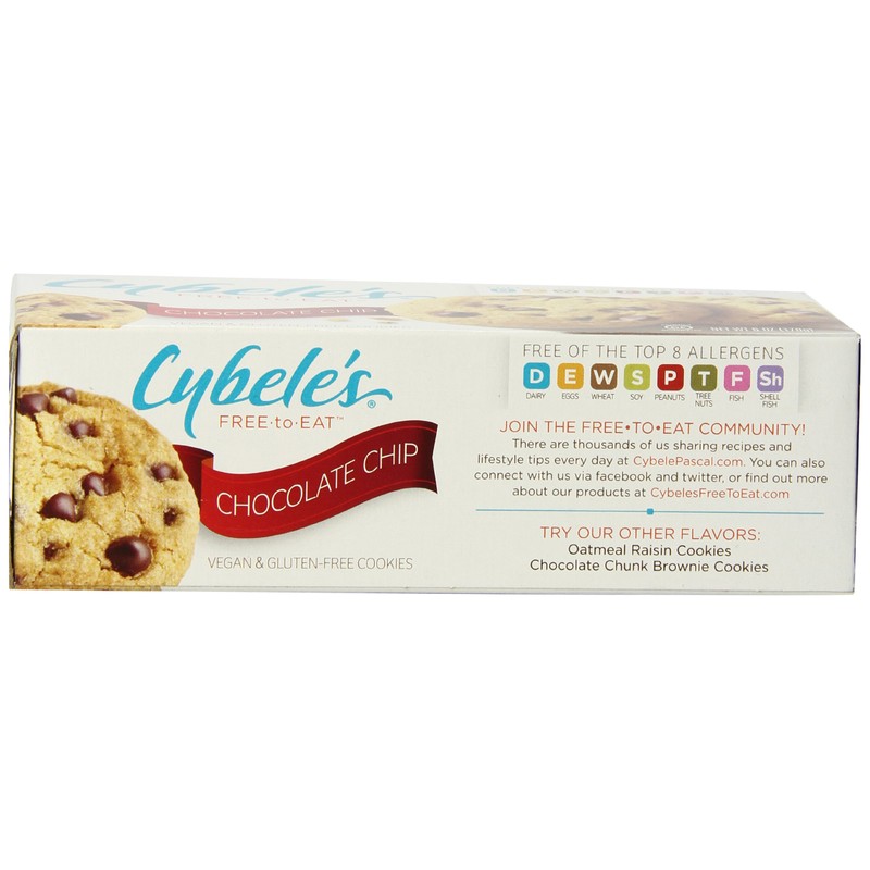 Cybele's Free to Eat Cookies, Chocolate Chip, 6 Ounce