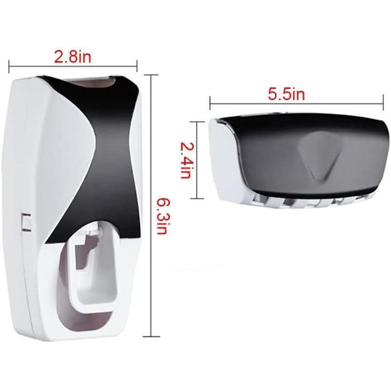 Wall-Mounted Automatic Toothbrush Dispenser with Toothpaste Squeezer and Holder Set