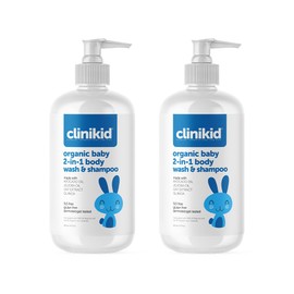 Clinikid Organic Baby 2-in-1 Body Wash & Shampoo, Deeply Cleanses the Skin and Hair, Soft and Smooth Hair, 8.45 Fl Oz (2)