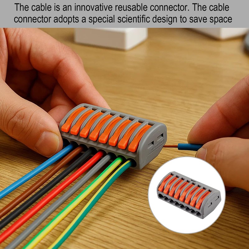 Huybaa 8 Ports Lustre Terminal, 10 Pieces Plug-In Terminals, Terminal