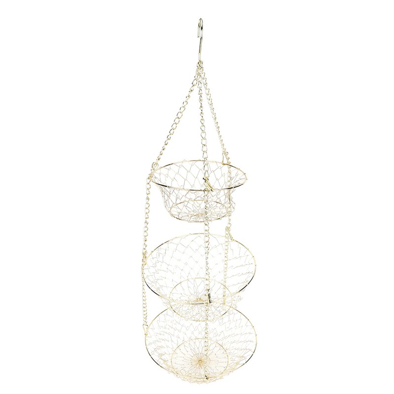 Multifunction 3 Tier Removable Hanging Fruit Baskets Vegetable Storage Organizer