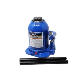 K Tool International XD63224 20 Ton Short Hydraulic Bottle Jack for Garages, Repair Shops, and DIY, 44,000 lbs. Capacity, Lift Range 7.25"-13.39", Heavy Duty Steel, Load-limiting/Bypass Valves, Blue