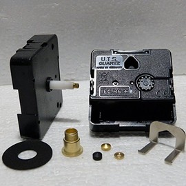 New Replacement UTS Euroshaft Quartz Clock Movement (Shaft Length 20 mm) (Minute Hand Fixing Nut Gold Closed)