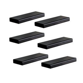 SHYFOY Floating Glass Shelves for Wall, Wall Mounted Modern Black Mirrored Shelves for Bathroom, Bedroom, Living Room, Kitchen Décor, 15 inches, 6 Pack