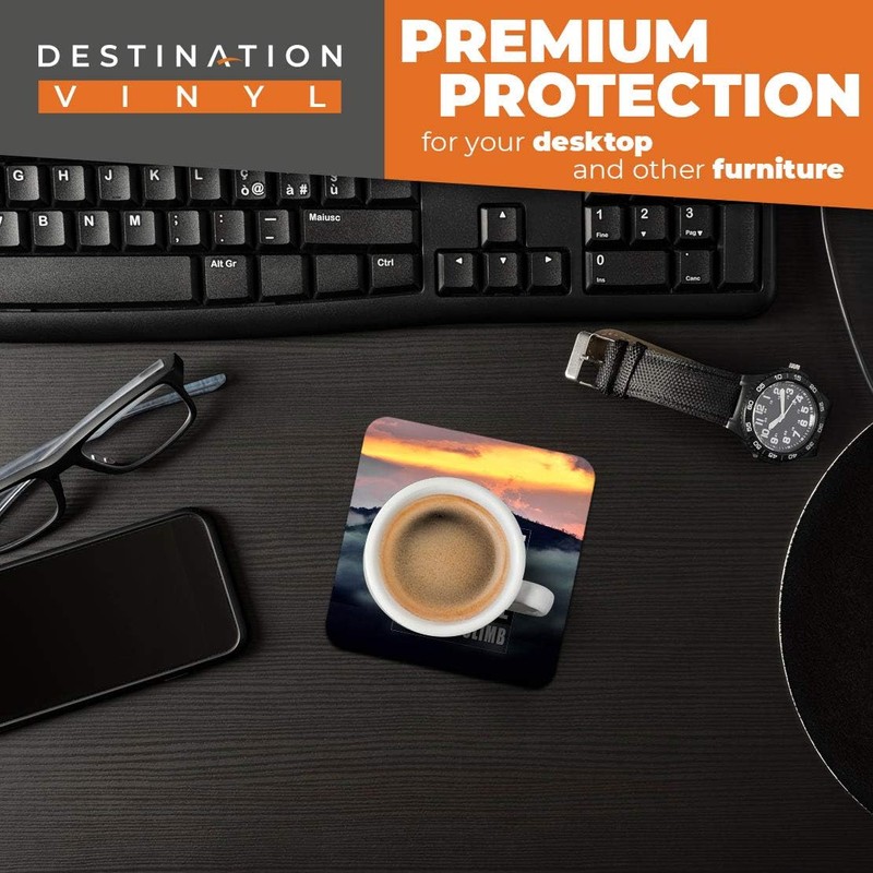 2 x MDF Glossy Top Coasters Square - Motivational Mountain