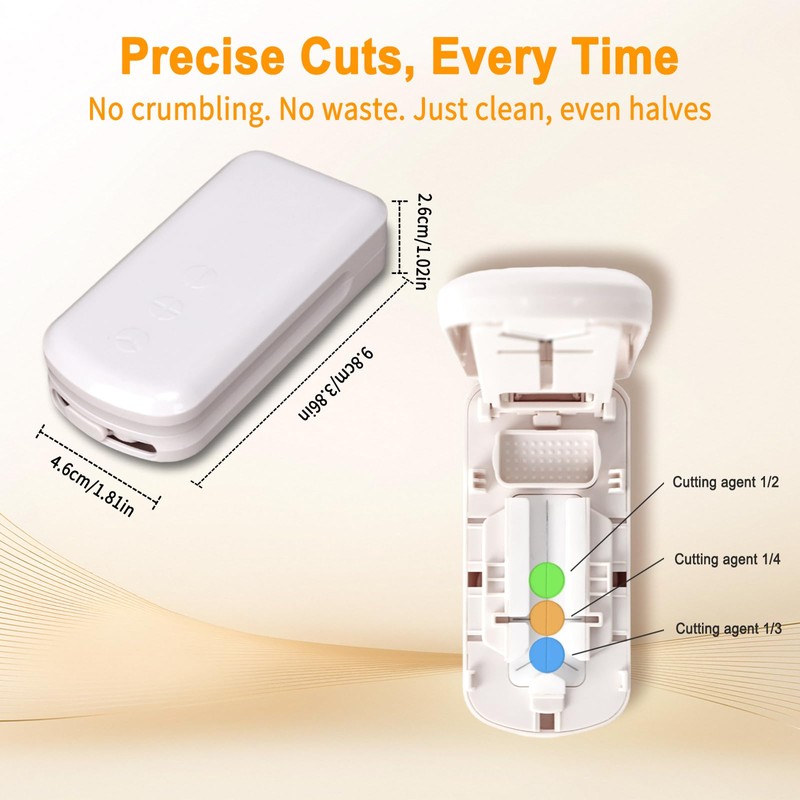 Pill Cutter for Small Pills, Tablet Splitter with Storage, Pill