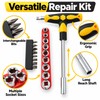 Screwdriver Set with T-Shape Handle, Phillips, Slotted, Hexagon, Plum-Shaped Bits
