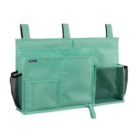 Surblue Bedside Caddy Hanging Bed Organizer Storage Bag Pocket for Bunk and Hospital Beds, College Dorm Rooms Baby Bed Rails,Camp (8 Pockets),Green