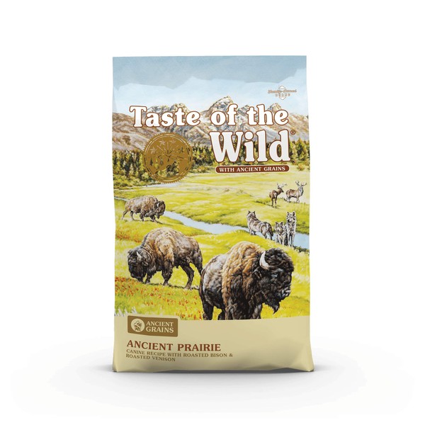 Taste of the Wild with Ancient Grains, Ancient Prairie Canine Recipe with Roasted Bison and Venison Dry Dog Food, Made with High Protein from Real Meat and Guaranteed Nutrients and Probiotics 14lb