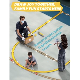 Coivy Quick Setup Backyard Basketball Court Marking Kit – Snap-Fit Stencils for Concrete,Asphalt,Residential Driveway,with Reusable & Easy Storage Cardboard (for High School)-Paint not Included
