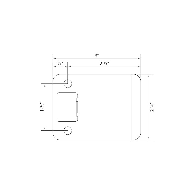 Stone Harbor Hardware 50125-3 Extended Lip Strike Plate with 2.5"