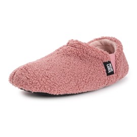 MUK LUKS Women's Berber Camp Slipper, Dusty Pink, Large