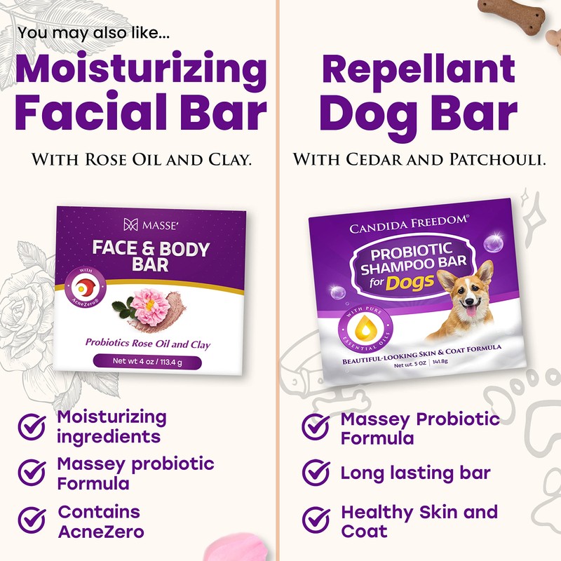 Three (3) Bars of Candida Freedom Probiotic Lavender Soap 4