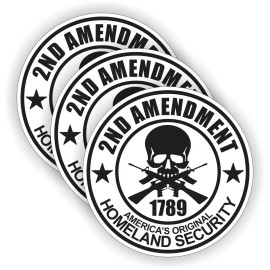 Unbranded/Generic 3pcs 2nd Amendment Hard Hat Stickers Motorcycle Helmet Decals USA | White 2A