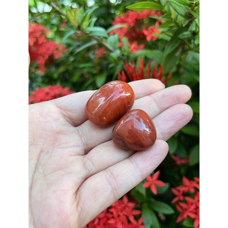 GAF TREASURES Wholesale Red Jasper Tumbled Stones, Polished Red Jasper
