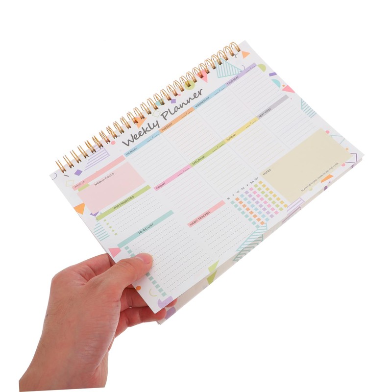 Operitacx Teacher Spiral Notebooks Weekly Planner B5 Size Reusable and