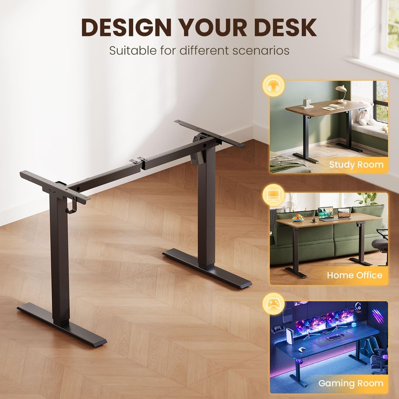 Casaottima Electric Standing Desk Frame, Single Motor Height Adjustable Table