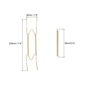 sourcing map 2Pcs Plate Hanger, 12 Inch W Type Stainless Steel Invisible Wall Plate Hangers for Decorative Plates, Gold