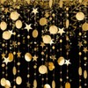 Gold Party Decoration Gold Star Circle Dot Hanging Garland Gold