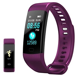 iSTYLE Fitness Tracker, Health Heart Rate Monitor Sleep Monitor, Bluetooth Smart Watch, Waterproof Sport Activity Tracker Step Pedometer Calorie Counter (Purple)