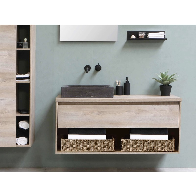 StorageWorks Large Seagrass Tray for Bathroom, Seagrass Storage Baskets for