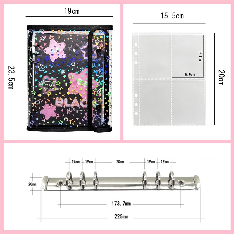 Ta Merry Large Size A5 Binder for Girls, Transparent, Includes