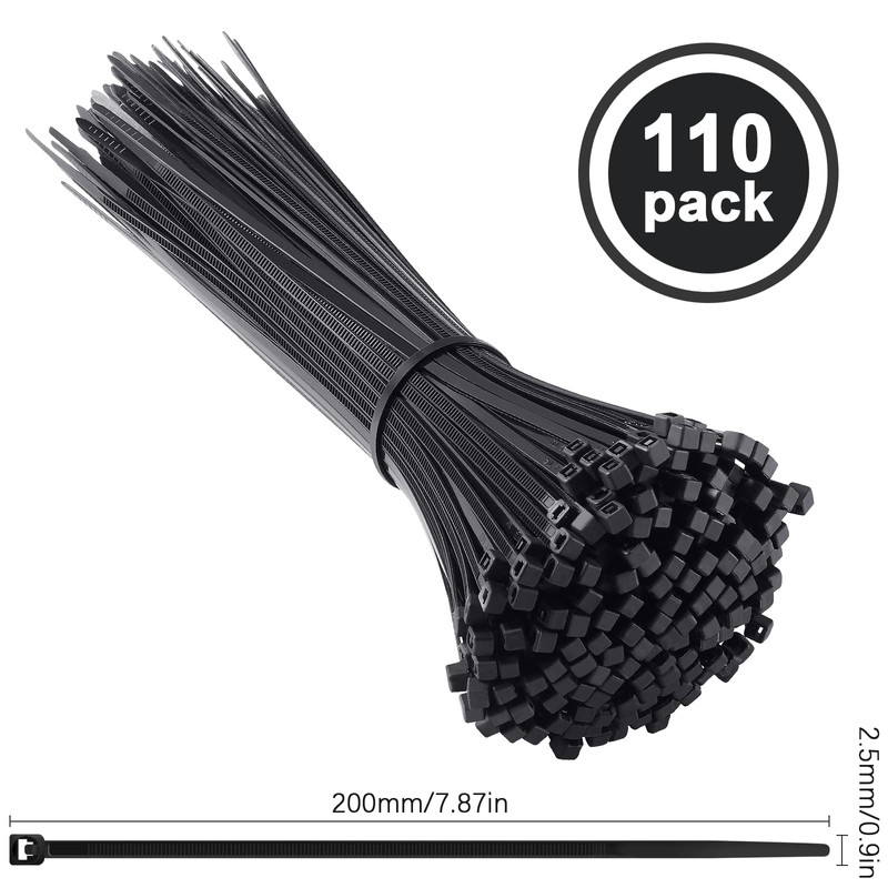 Vinabo Pack of 110 Cable Ties 2.5 x 200 mm,