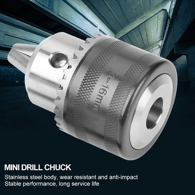 Drill Chuck Converter, 3-16mm Stable Key Drill Chuck Bore +