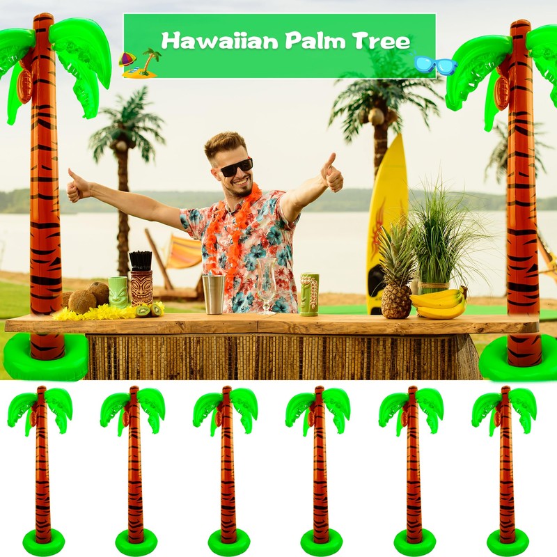 2 Pieces 40 Inch Inflatable Palm Trees Large Coconut Tree