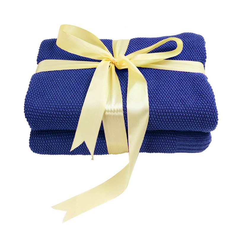PiccoCasa 100% Cotton Knit Throw Blanket,Solid Lightweight Decorative Throws and