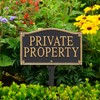 Whitehall Products Private Property Wall/Lawn Statement Plaque, Black/Gold
