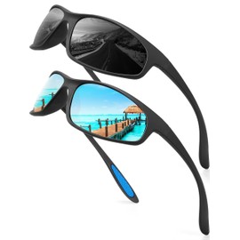 KALIYADI Mens-Sunglasses Polarized Sunglasses-Men Sports: Sport Sun Glasses for Running Cycling Fishing with UV Protection