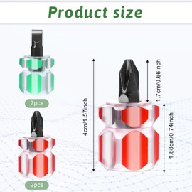 LXUEJIE 4 Pcs Stubby Screwdriver, Small Screwdriver with Flat Head and Phillips Head Tiny Stubby Tools Sewing Notions for Tight Spaces DIY Repairing Sewing Machines