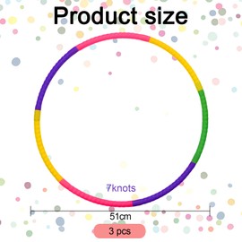 3 Pcs Hula Hoops For Children, Hula Hoops for Kids Small Hoops Hula Hoop Kids For Dancing, 7 Sections Colorful Detachable Adjustable Fitness Hoop Pet Training or As A Gift